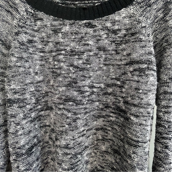 Eileen Fisher | Melange Twist Knit Linen Blend Boat Neck Sweater Size Small - Picture 4 of 6